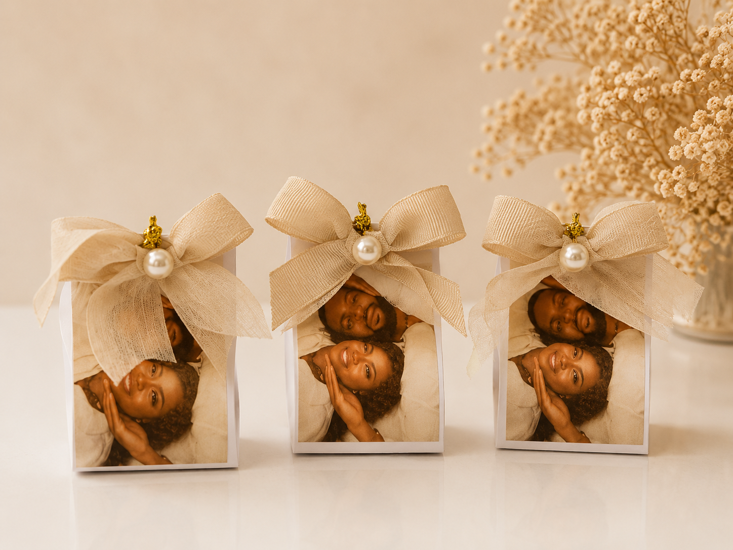 Boîte cadeau photo avec bougie personnalisée