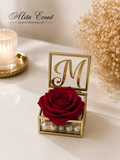 Porte-Bague Personnalisé Rose Éternelle dans sa Boîte Perlée –