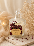 Cloche Florale Personnalisée avec Fleurs Séchées Rouges