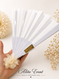 Éventail Blanc en Plastique avec Gravure Personnalisée