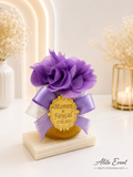 Pot de Miel Personnalisé avec Fleurs Violettes