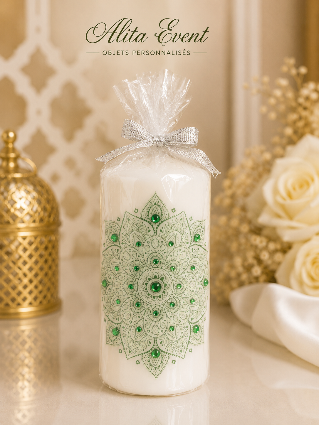 Bougie Décorative Orientale Verte