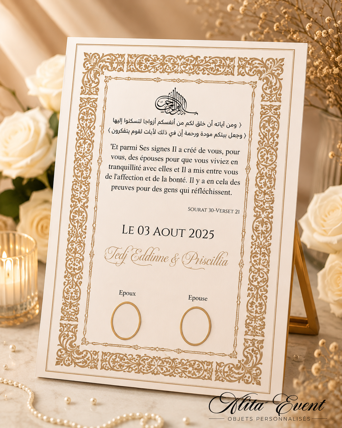 Contrat de Mariage Personnalisé