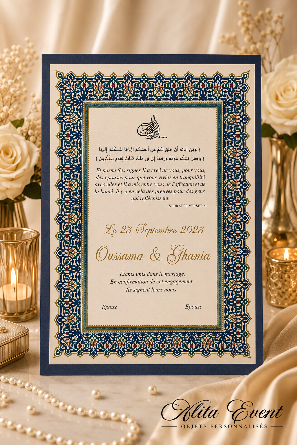 Contrat de Mariage Oriental Personnalisé