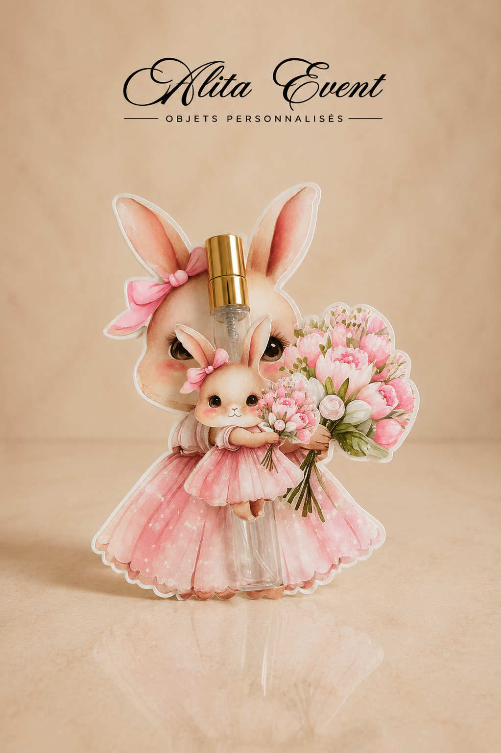 Cadeau Invité Parfum Personnalisé – Petite Lapine Fleurie