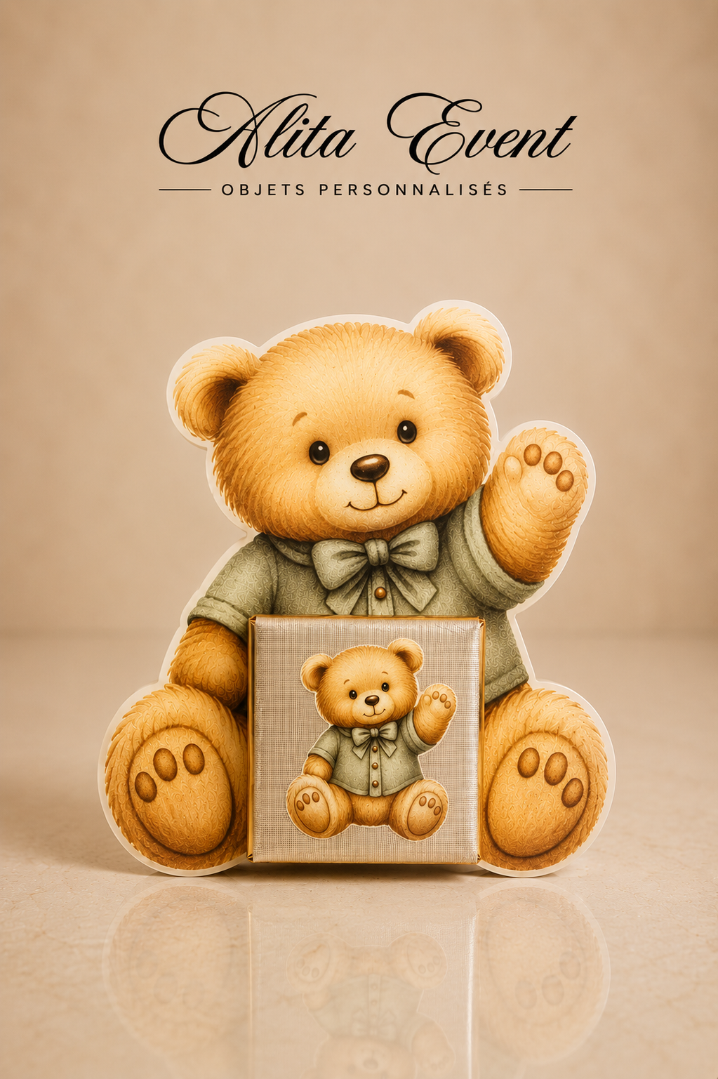 Carré de Chocolat Personnalisé Ourson