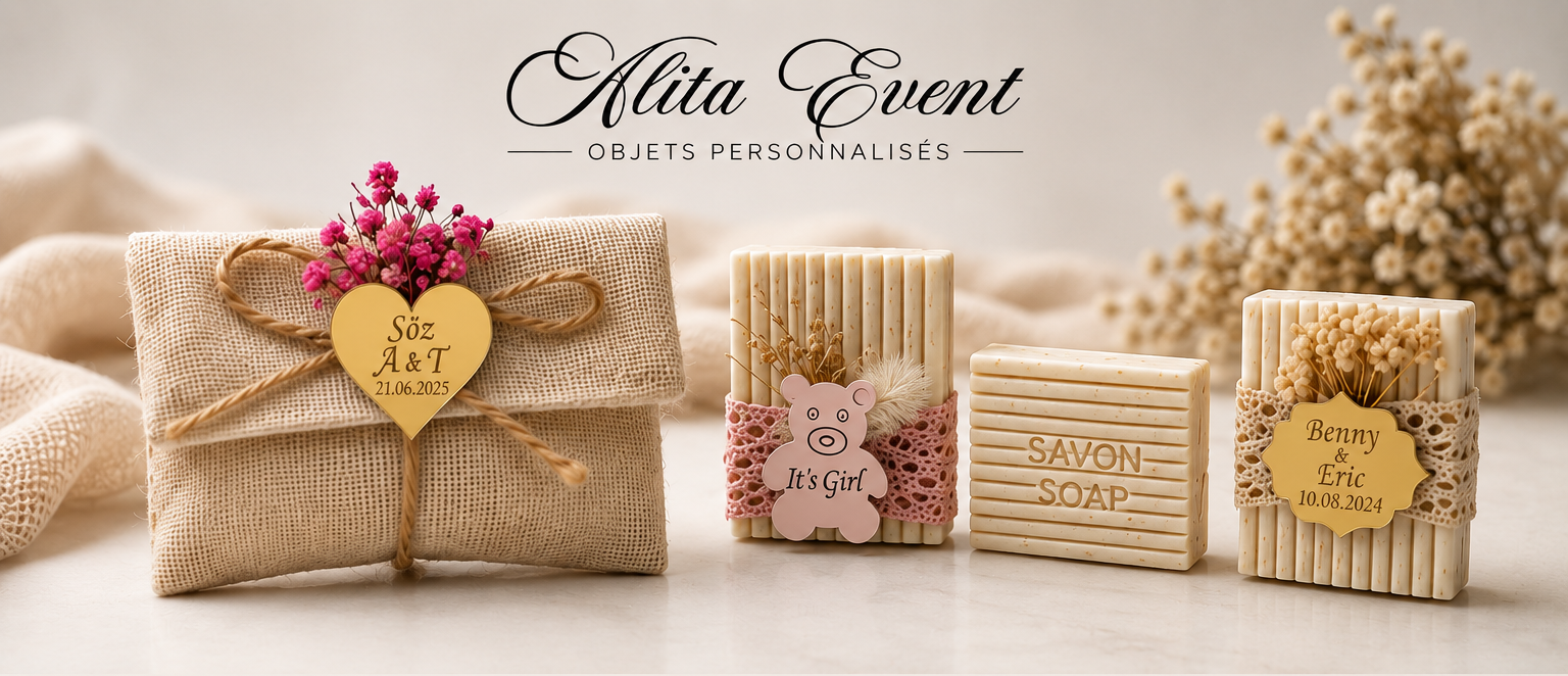 Coffret Cadeau Personnalisé – Pochette ; Savons Naturels