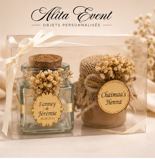 Coffret Miel, Cuillère en Bois et Dragées