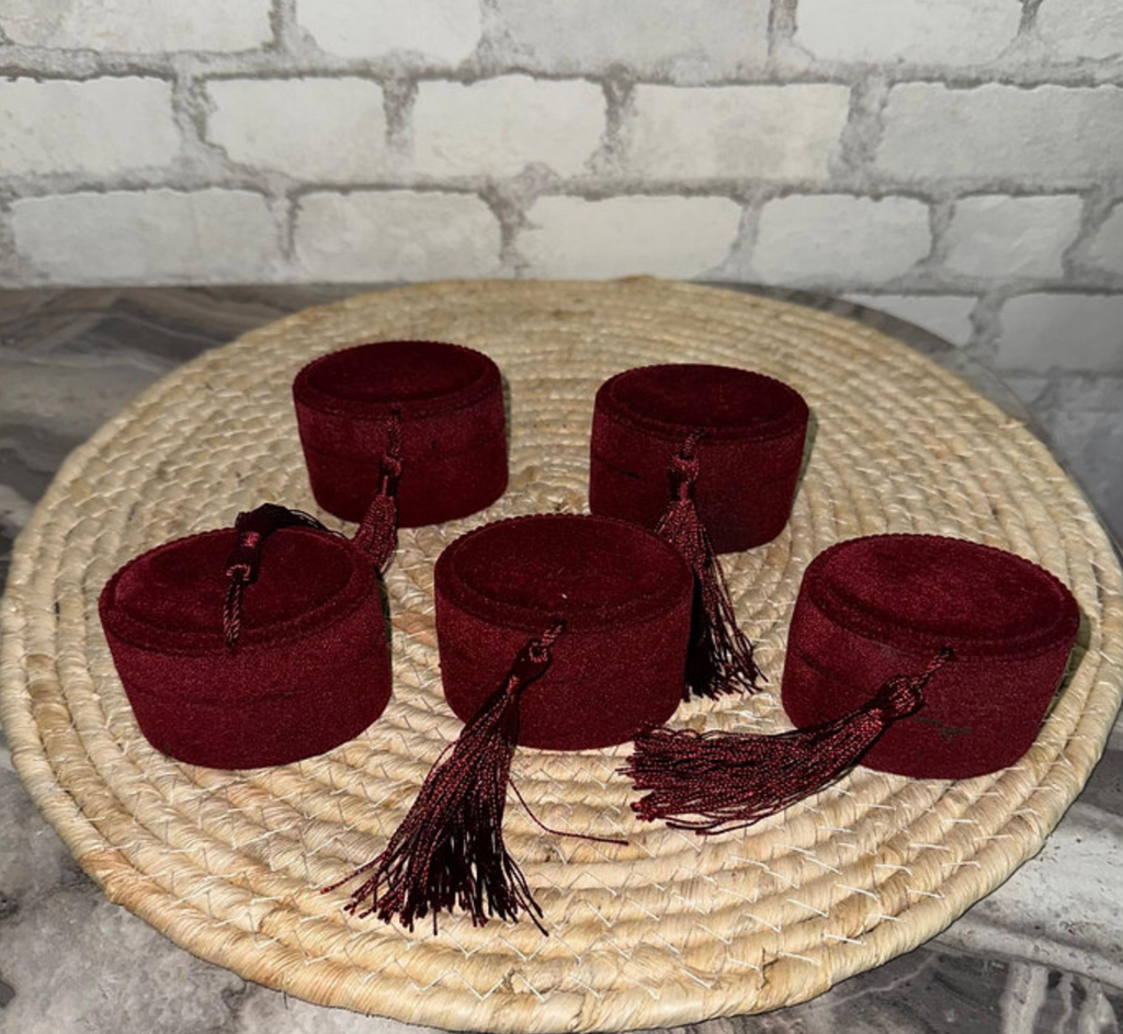 Lot de 10 Contenant à dragées velours - Bordeaux