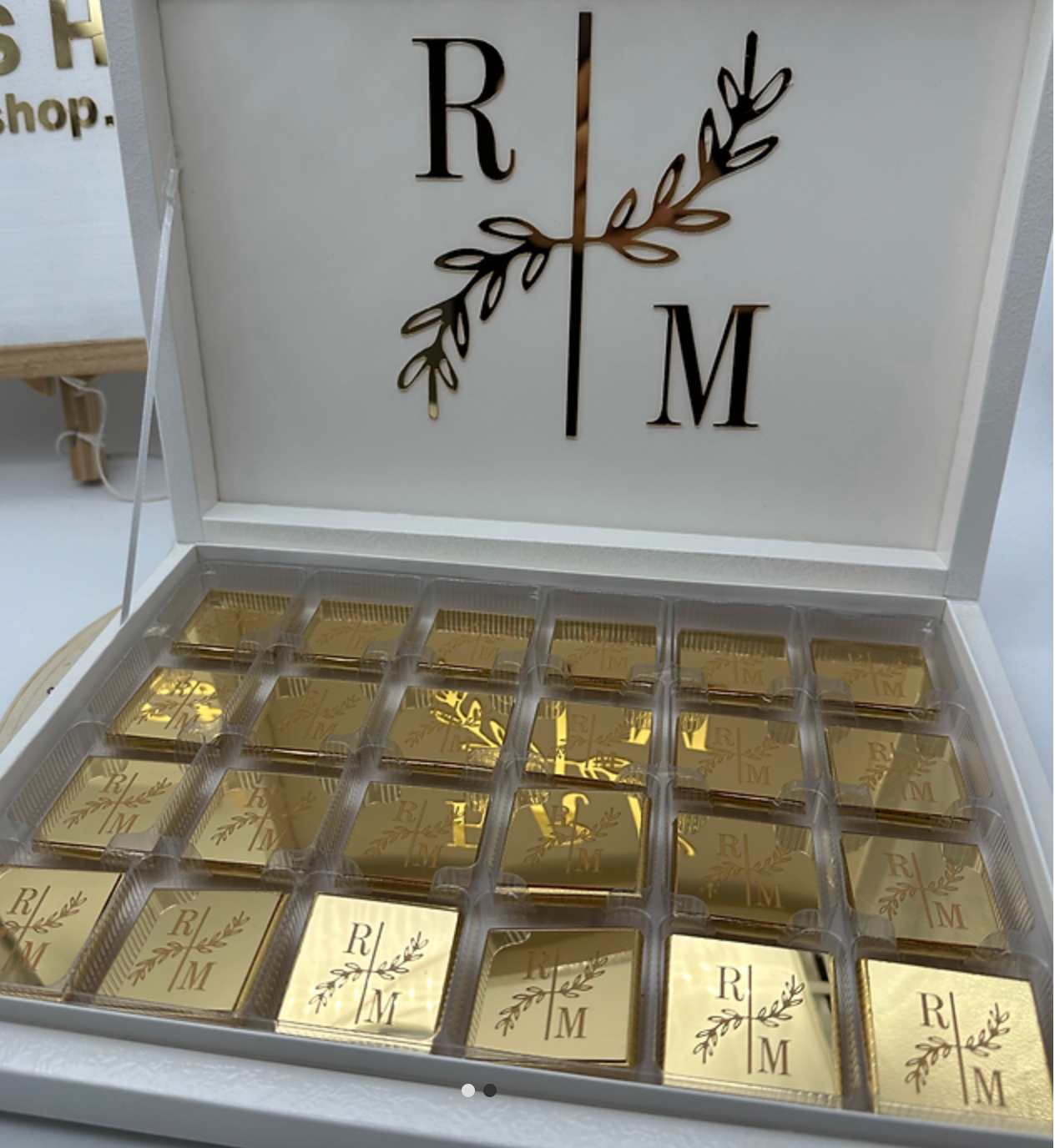 Boîte de 24 personnalisés avec initiale et motif