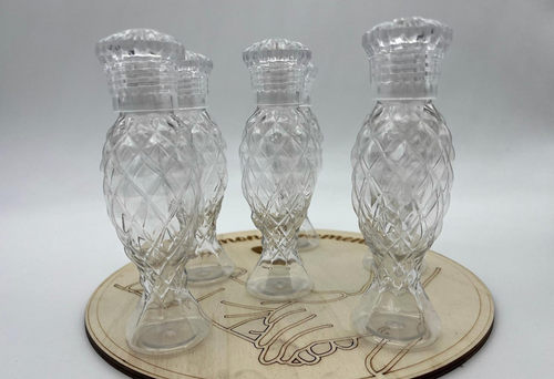 10 Bouteille en plastique à écaille 100ml - bouchon cristal