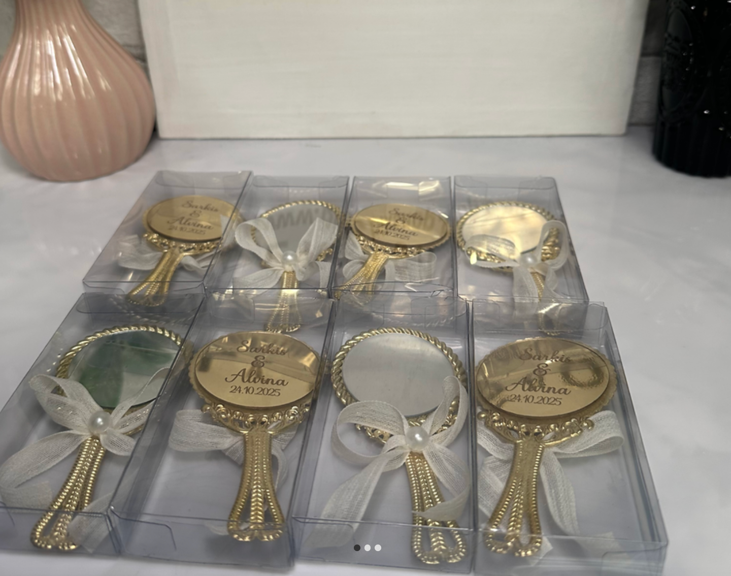 10 miroirs personnalisés avec la boîte