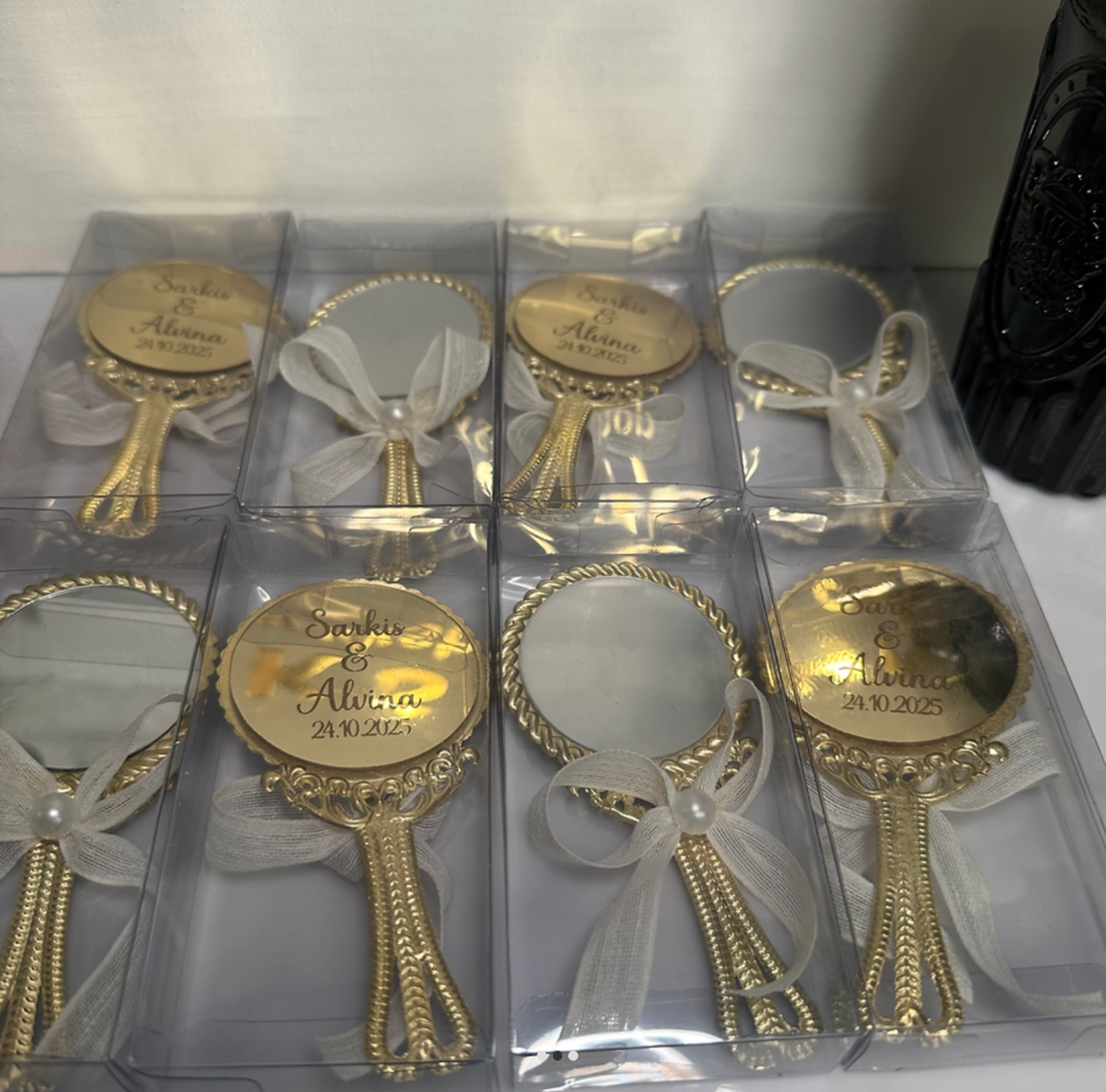 10 miroirs personnalisés avec la boîte