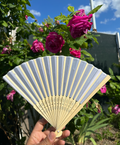 Lot de 6 éventails blanc en bois