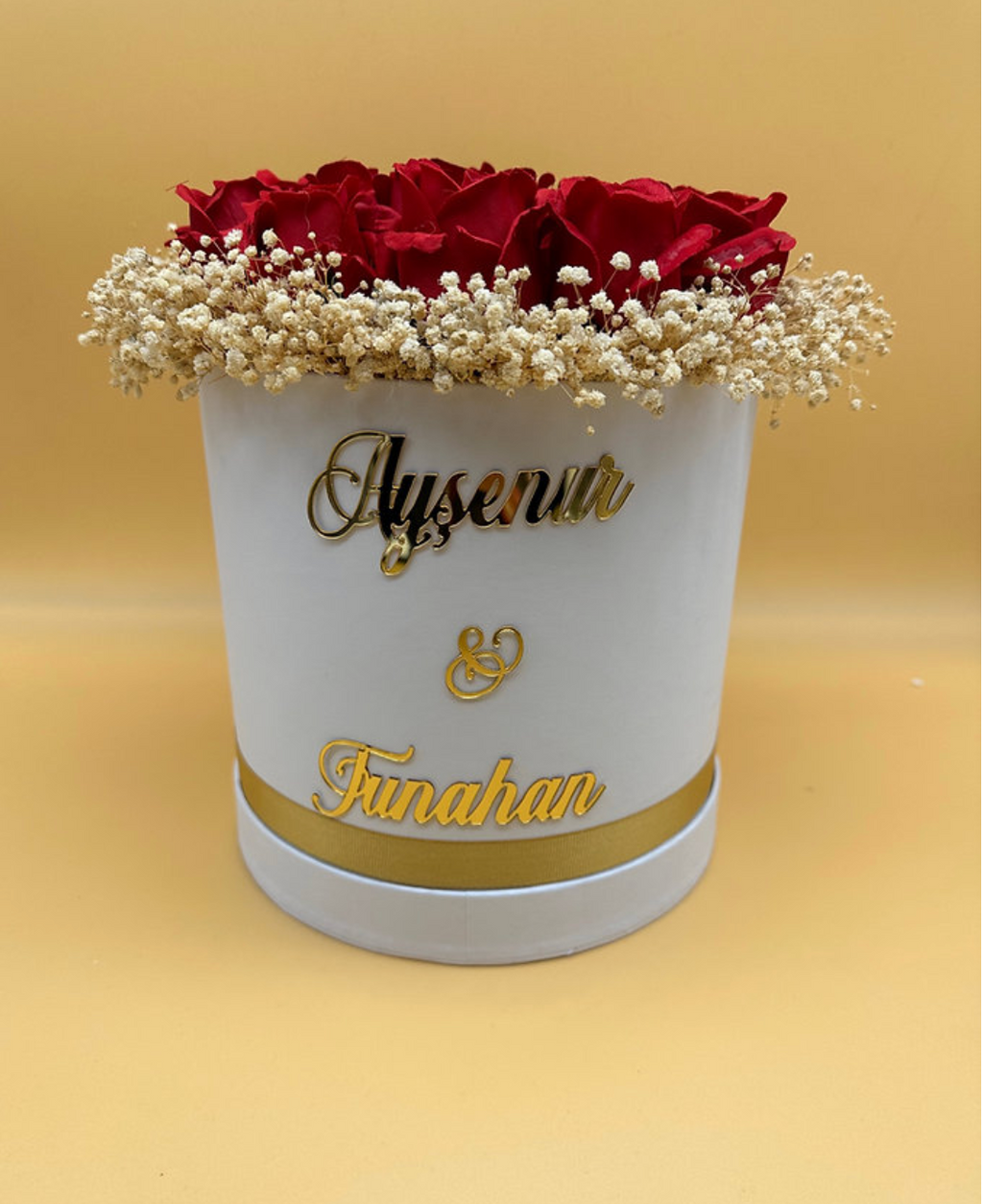 Flower box personnalisée avec roses artificielles