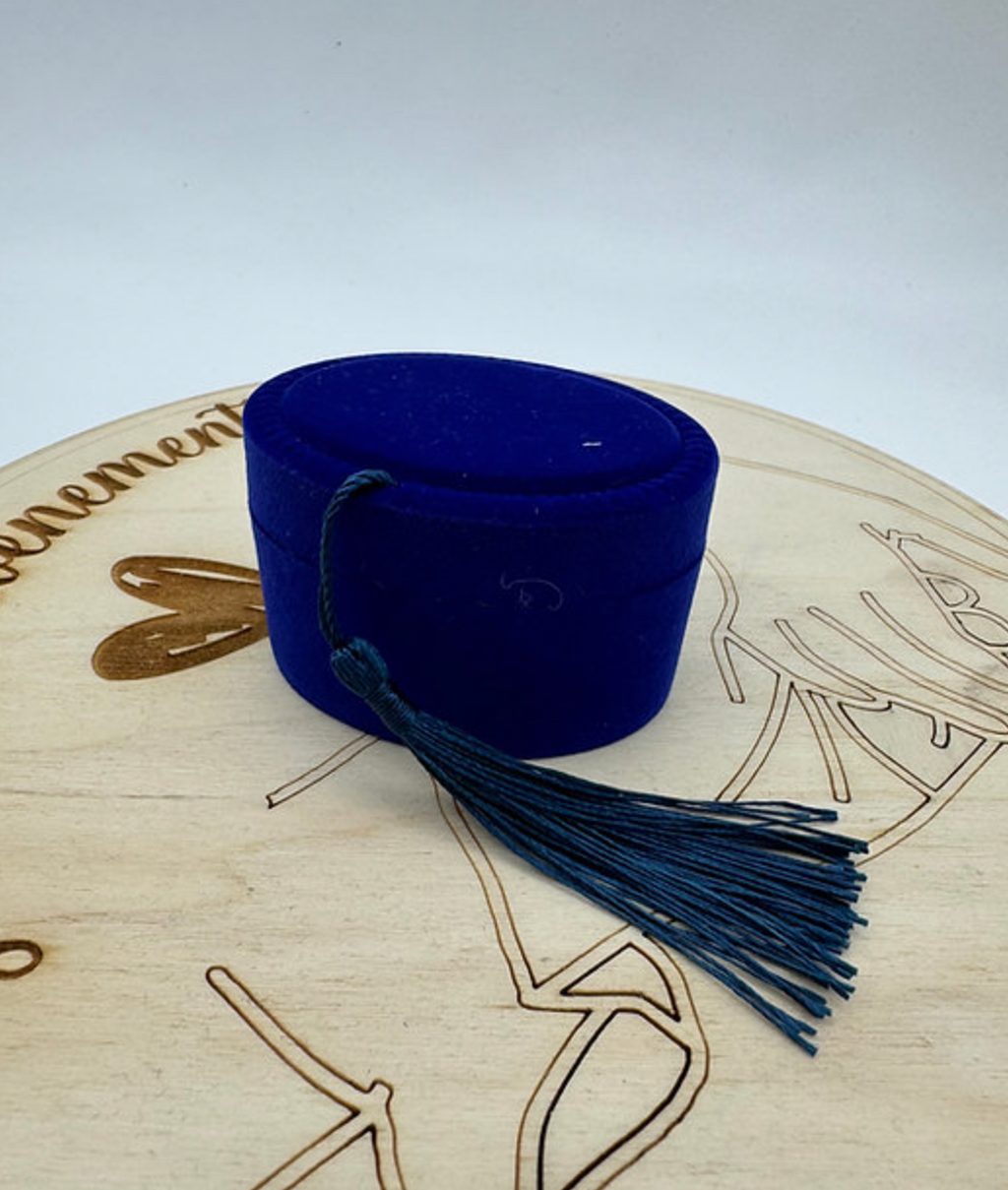 Lot de 10 Contenant à dragées velours - Bleu royal