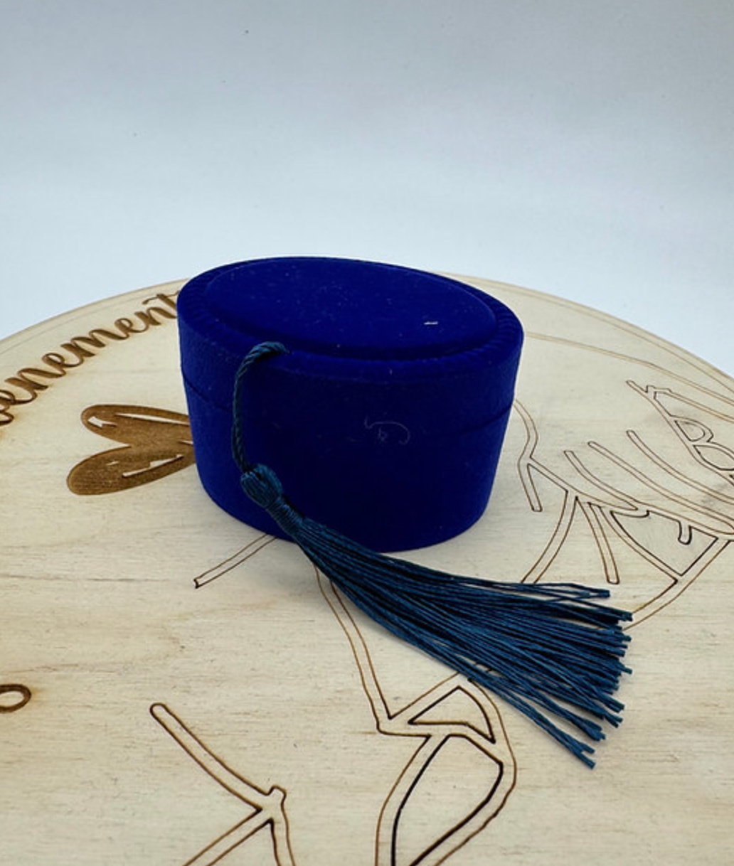 Lot de 10 Contenant à dragées velours - Bleu royal