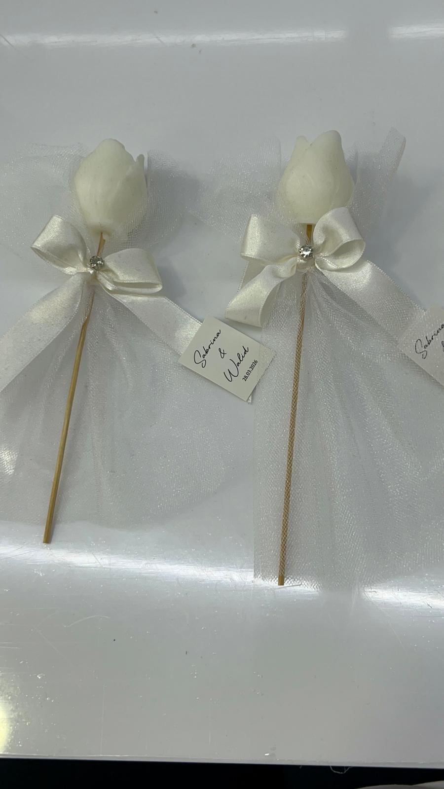 Petite Fiole de Parfum avec Nœud Rose/Bleu